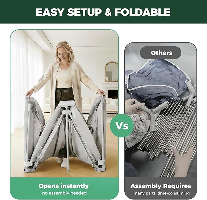 FXW SnapFold Dog Playpen with Dual Doors, Foldable & Portable Indoor Pen, 49 x 49 x 27 inch Spacious Play/Sleeping Area/Potty Training for Puppy & Small Dog, Gray