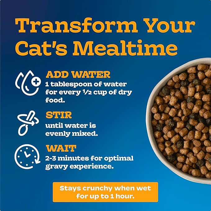 Blue Buffalo Tastefuls Irresistible Gravy Experience Adult Cat 7+ Dry Food, Chicken & Brown Rice Recipe, 3-lb. Bag