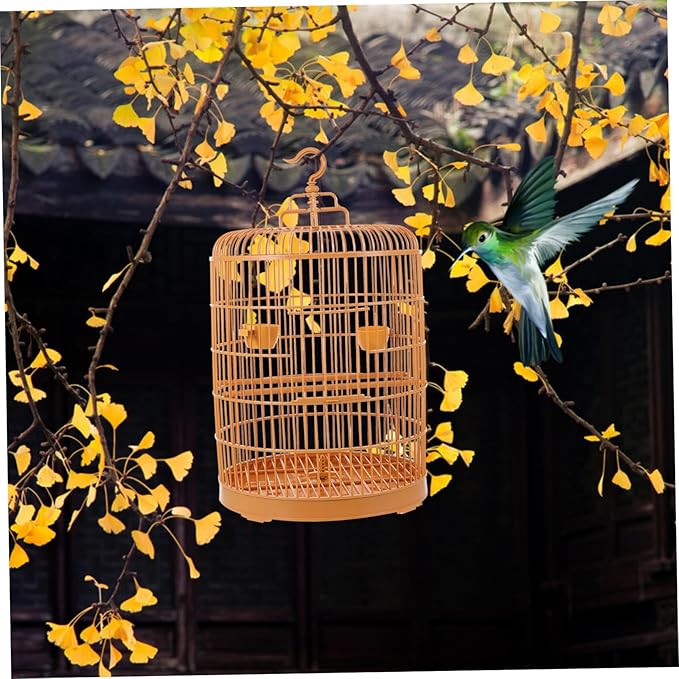 Totority Hanging Plastic Bird Cage with Round Spacious and Durable Pet Cage for Small Parrots Hamsters and Birds for Indoor Use and Gifts