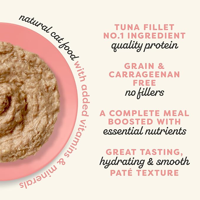Applaws Vitality Wet Cat Food Paté, Natural Cat Food with Added Vitamins & Minerals, Grain-Free, Carrageenan Free, Tuna Fillet and Salmon Recipe (24 Count, 5.5oz Cans)