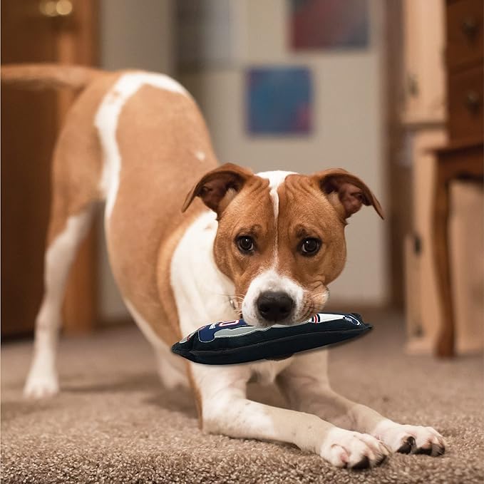 The 1st Ever Tough but Smooth Dog Toy NFL New England Patriots Football Athletes Player Tough Pet Toy. A Premium Quality Doggie Toy with Built-in Squeaker. Sports Fans Favorite Chew Toy
