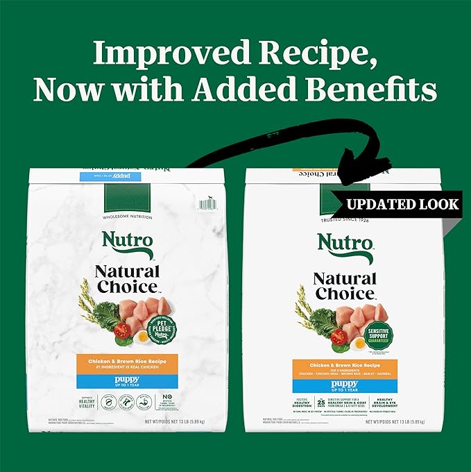 Nutro Natural Choice Dry Puppy Food, Dry Dog Food for Puppies, Chicken and Brown Rice Recipe, 13 lbs.