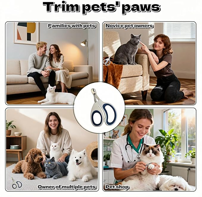 Professional Pet Nail Clipper for Cats, Dogs, Small Animals - Stainless Steel Sharp Trimmer | Quick, Clean, Painless Cutting | Mirror Polished Grooming Tool for Kittens, Puppies & More (Dark green)