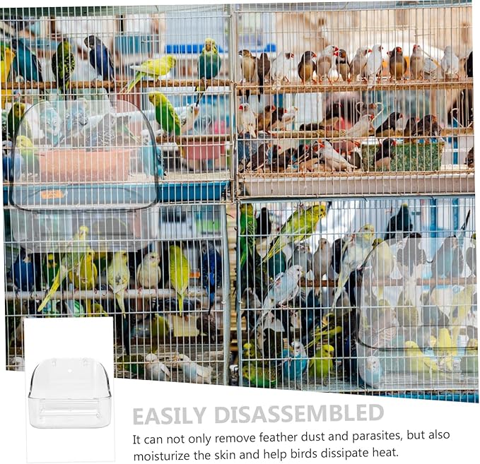 SUPVOX Bird Cage Food Box Parrot Bathtub Pet Feeding Basin Bird Feeder for Cage