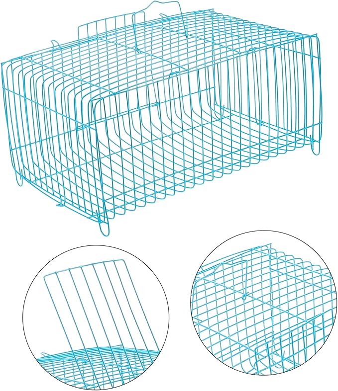 Abaodam Portable Small Animal Carrier Cage for Birds and Hamsters Handheld Travel Cage Accessories Wire Construction for Parrots Rabbits and Small Pets