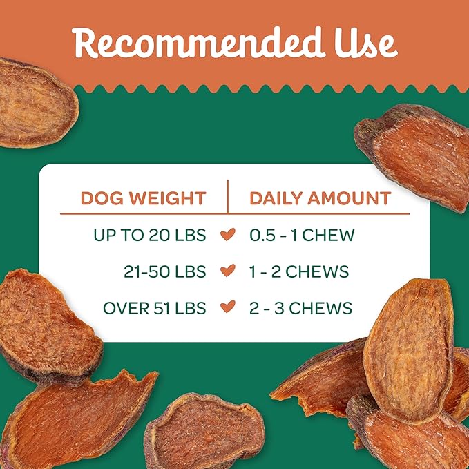 Wholesome Pride Sweet Potato Chews 100% All-Natural Single Ingredient Dog Treats, 8 oz