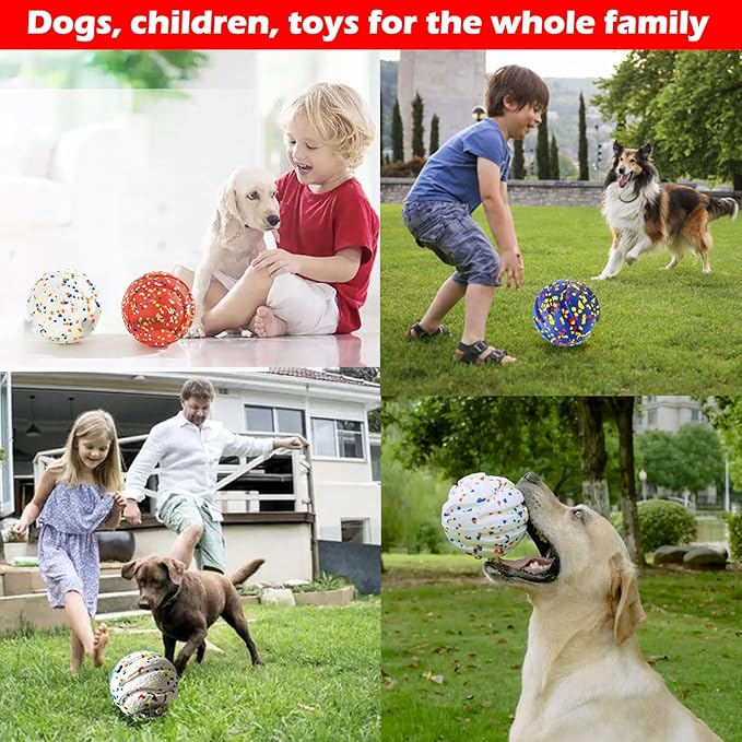 Dog Ball Squeak Toys (Bell Ball 5.12in Red)