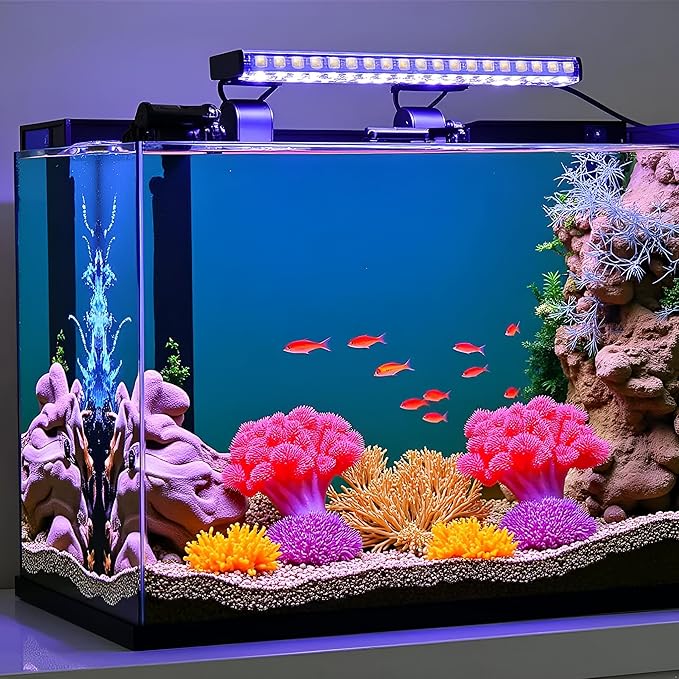 Blue Light Small Aquarium Led Light, Multicolor Led Fish Tank Light for Freshwater Plants Aquarium Accessories, Fish and Aquatic Pets Aquarium Lights