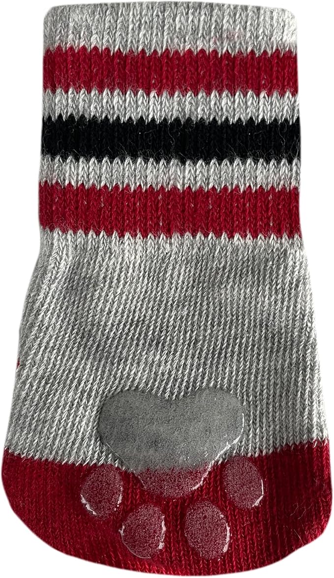 NFL SAN Francisco 49ERS Anti Slip Dog Socks with Elastic Ribbed Top, Size Medium/Large. Indoor/Outdoor Socks, Best Dog Paw Protector, 2 Pairs, Cool Puppy Supplies with NFL Logo of 49ERS Team