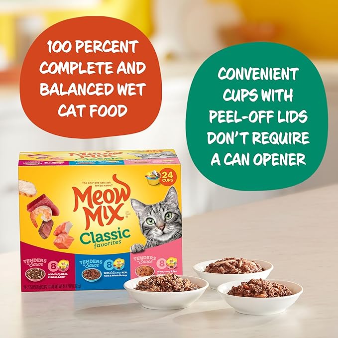 Meow Mix 2.75 Ounce Classic Favorites Variety 24 Pack