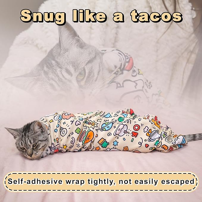 35.5''Cat Grooming Wrap,Cats Wrap for Cutting Nails,Ear Cleaning,Vet Visit Anti-Scratch Anti-Escape Restraint Swaddle,Cat Burrito Wrap XL(Within 22lbs),Small Dog Grooming Tool