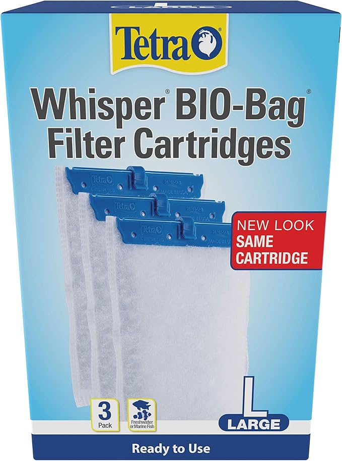 Tetra Whisper Bio-Bag Large Filter Cartridges for Aquariums, 12 Count, Ready to Use, Fits Tetra Whisper Fish Tank Filters 10-30 Gal, 20-40 Gal, PF-20, 30, 40, 60, IQ 20, 30, 45, 60