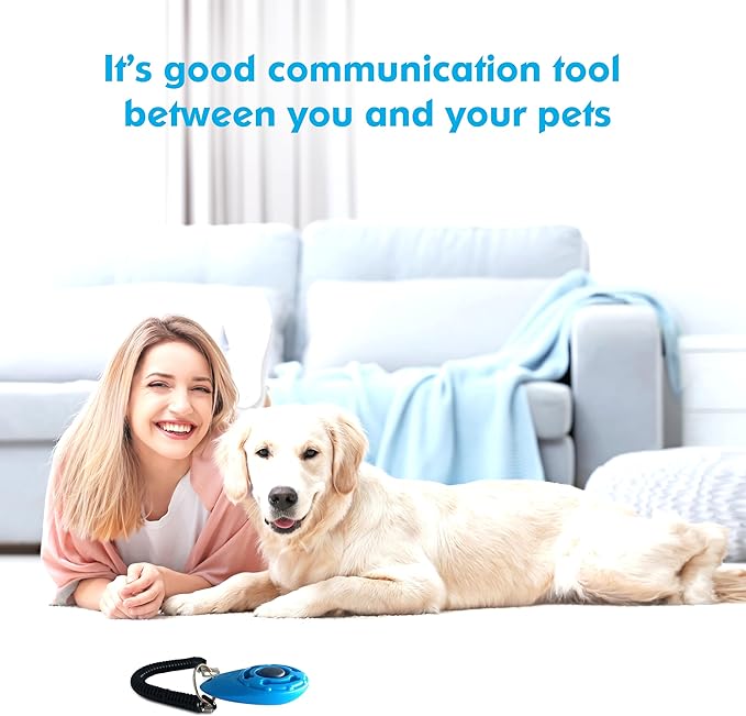 MODUS Pet Training Clicker for Dogs - Clicker with Adjustable Wrist Strap - Positive Reinforcement Clicker for Dogs, Cats, Puppies(Blue)