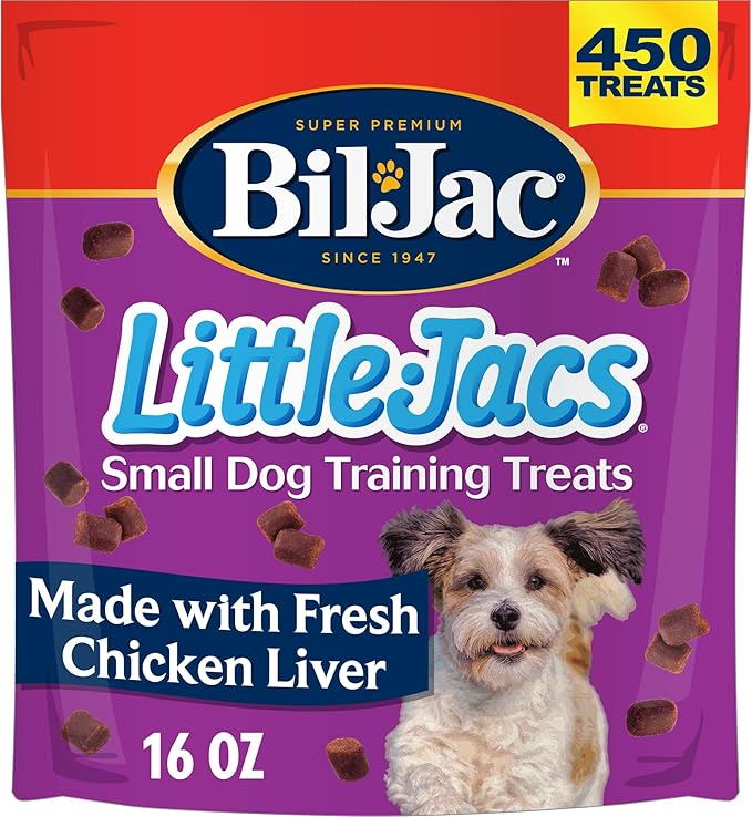 Bil-Jac Little-Jacs Small Dog Training Treats | Soft Chicken Liver Recipe | 16 oz