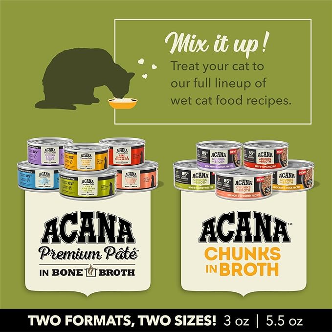 ACANA Chunks in Broth Wet Cat Food Beef & Tuna Recipe 3oz Cans (12 Count)