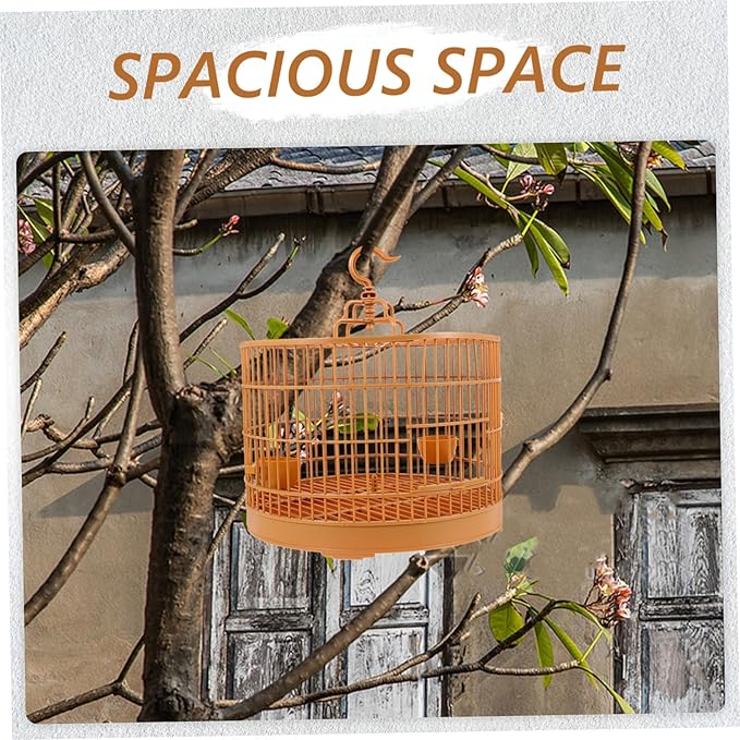 Hanging Bird Cage for Parrots Pets Spacious Design Stylish Aesthetic Safe Closure Multi Functional for Hamsters Birds More