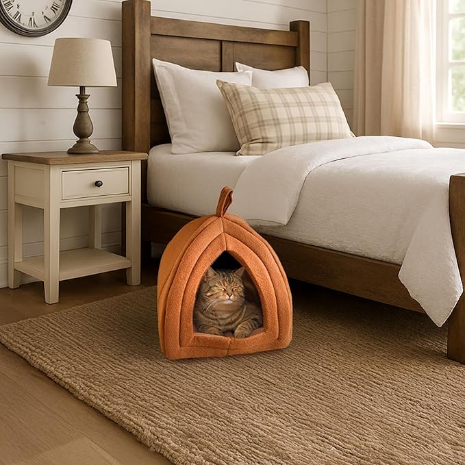 Cat House - Indoor Cat Bed with Removable Foam Cushion - Pet Tent for Kittens, Rabbits, Guinea Pigs, and Other Small Animals by PETMAKER
