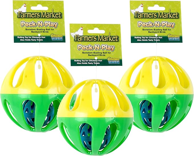 Ware Manufacturing Peck N Play Chicken Ball Toy (3 Balls)
