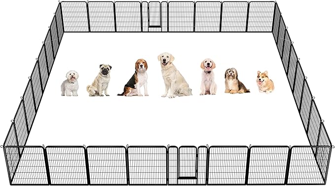 Topeakmart Dog Playpen Outdoor Puppy Exercise Pen Indoor Portable Pet Fence for Yard/RV Camping, 40 Inch 32 Panels