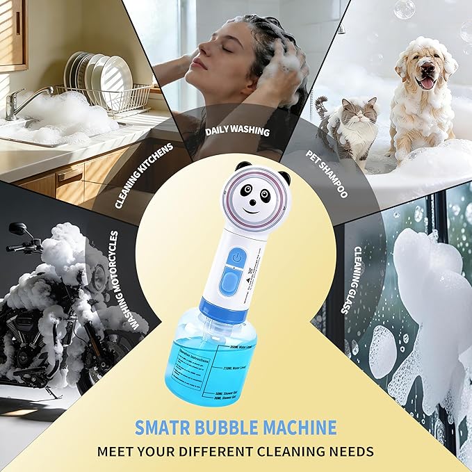 Electric Foaming Shampoo Dispenser for Dog&Cat Bath, Newly Upgraded Magnetic Rechargeable/Includes an Extra Charging Cable 2 Total, Automatic Foam Soap Sprayer for Multi-Surface Cleaning-Kitchen/Bath