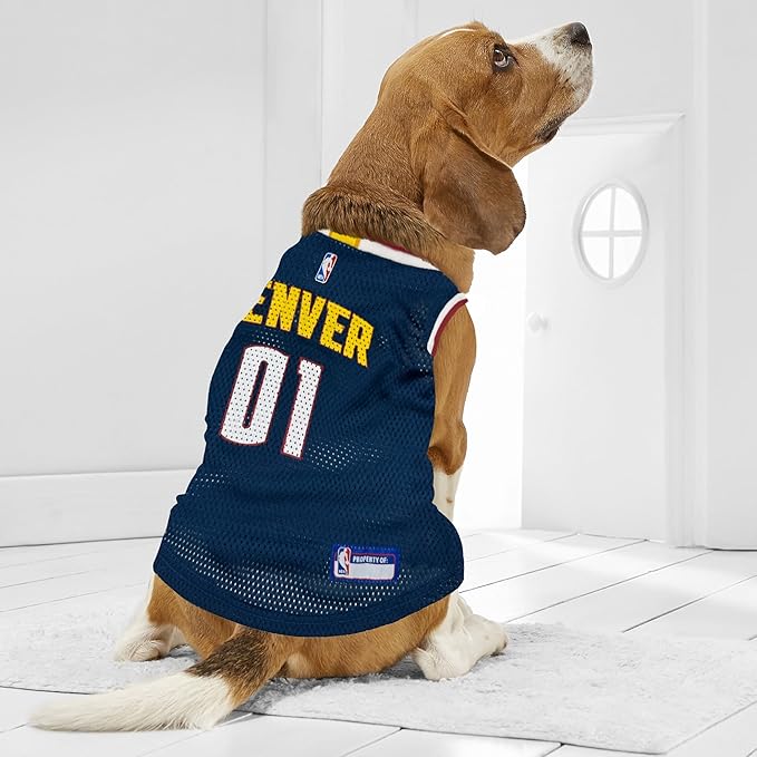 Pets First NBA Denver Nuggets Dog Jersey, X-Small- Tank Top Basketball Pet Jersey