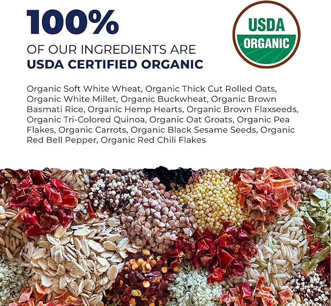 Wild Wellness Organic Parakeet Food, USDA Certified, Non-GMO, for Parakeets and Budgies, 1 lb