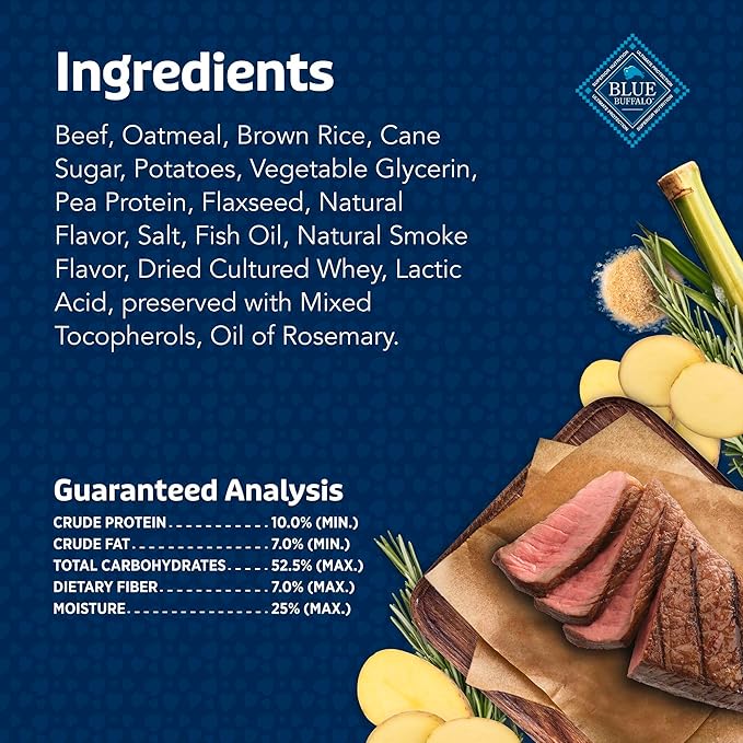 Blue Buffalo Jumbo Bits, Soft & Chewy Anytime Treats, Beef Recipe, Natural Dog Treats Mineral Enhanced for Flavor, 11 oz. Bag