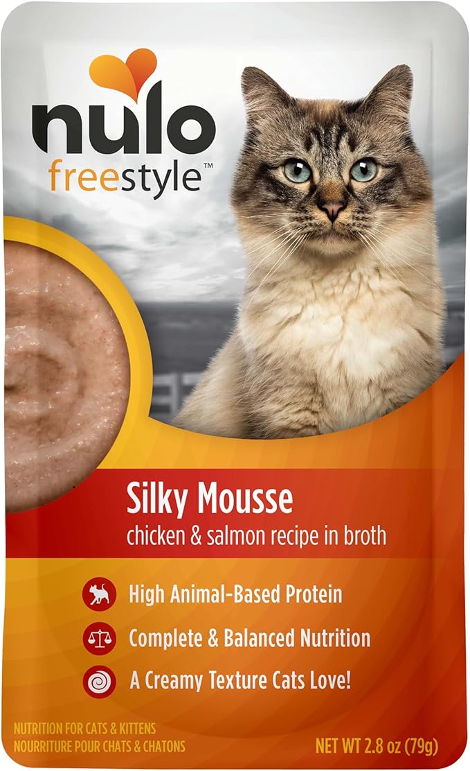 Nulo Freestyle Wet Cat Food Mousse, Smooth as Silk Texture with High Animal-Based Protein for Complete and Balanced Nutrition Your Kitten to Senior Cat Will Crave, 2.8 Ounce (Pack of 24)