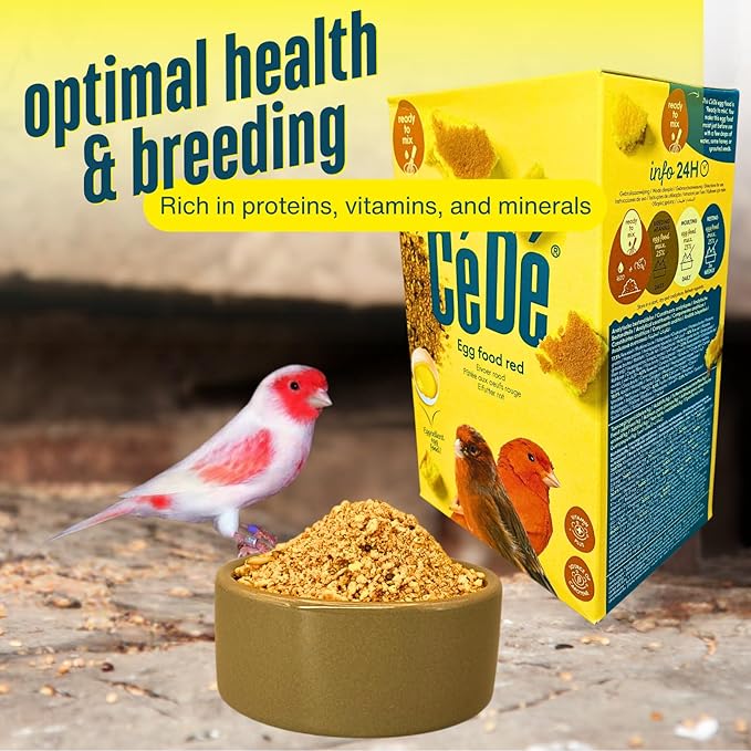 Cédé Red Factor Canary Food – Nutritional Bird Food with Essential Proteins for Breeding, Molting, and Red Color Enhancement, Perfect Supplement for Vibrant Canary and Finch Feathers