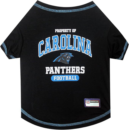 NFL Carolina Panthers Dog T-Shirt for Pets, Size X-Small. Officially Licensed Pet Shirt with Team Logo, Soft Stretchable Comfort Fit Apparel for Dogs & Cats