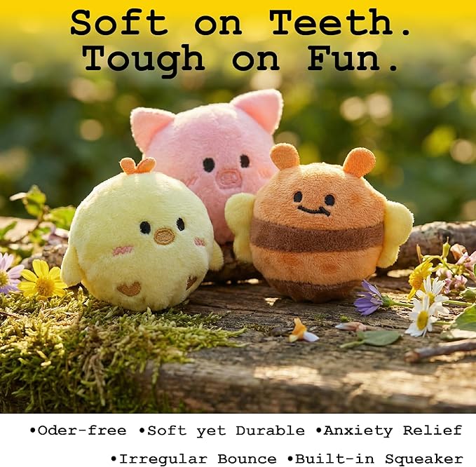 Fluffy Squeaky Pet Balls for Small Dogs and Cats (1, Chick)