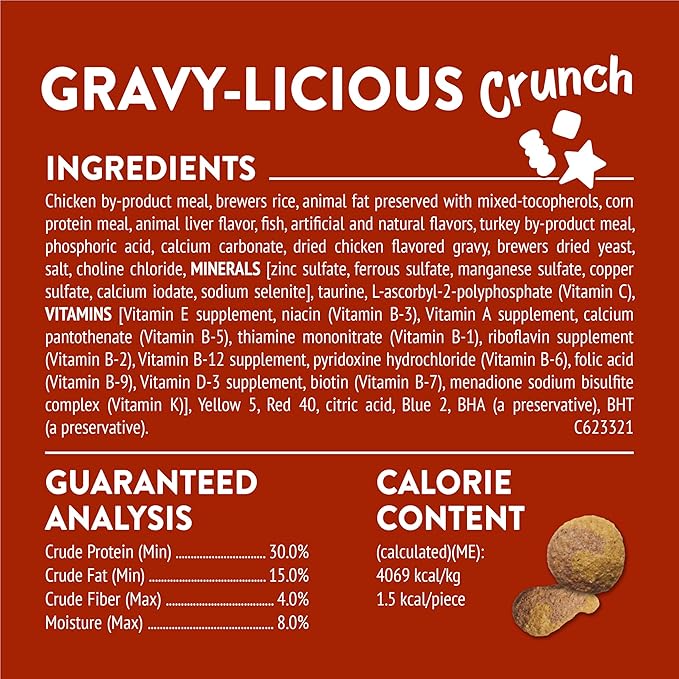 Friskies Purina Party Mix Gravy-Licious Crunch Chicken and Gravy Flavors Cat Treats - 30 oz Canister (Pack of 2)