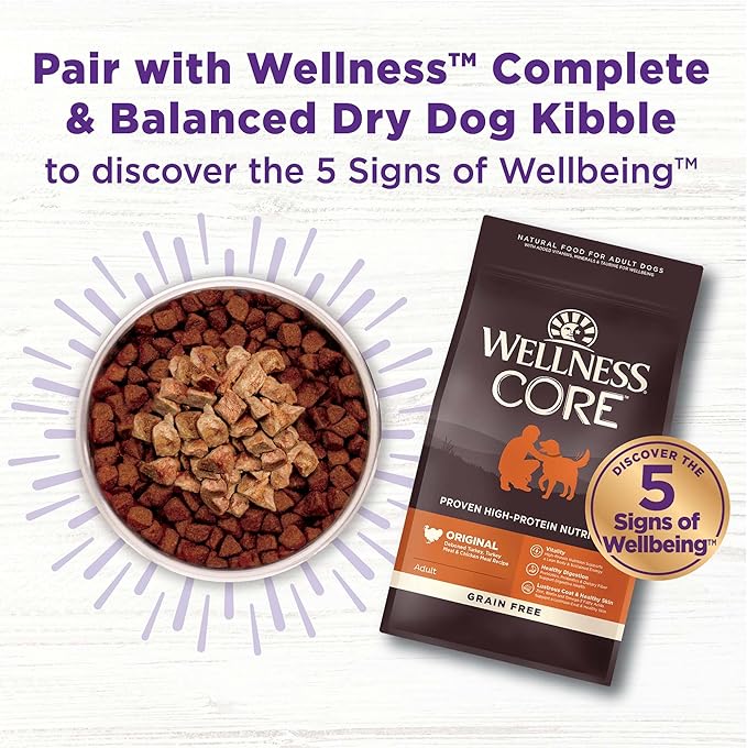 Wellness Bowl Boosters Bare,Dog Food Topper for Small,Medium,& Large Breeds,Grain Free,Natural,Freeze Dried,Turkey,4 Ounce Bag,(Pack of 2)