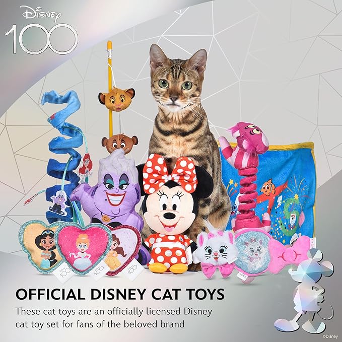 Disney for Pets The Lion King Cat Wand Toy with Catnip,12in Cat Toys | Fun Cat Teaser Wand Toys for Cats Inspired The Lion King with Simba, Timon, Pumbaa Plushes