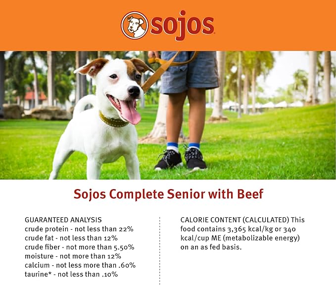 Sojos Complete Freeze Dried Raw Adult Dry Dog Food, Grain Free, Natural, Beef Recipe, 1.75 lb Bag