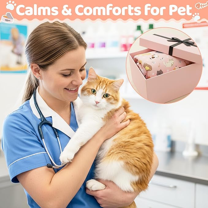 EYxsaxenk 31.5" Cat Grooming Wrap - Pink Large Self-Adhesive Cat Restraint Wrap Cutting Nails Blanket Anti-Scratch Anti-Escape Multifunctional Swaddle Pet Tool for Pet Cleaning & Beauty (Within 22lbs)