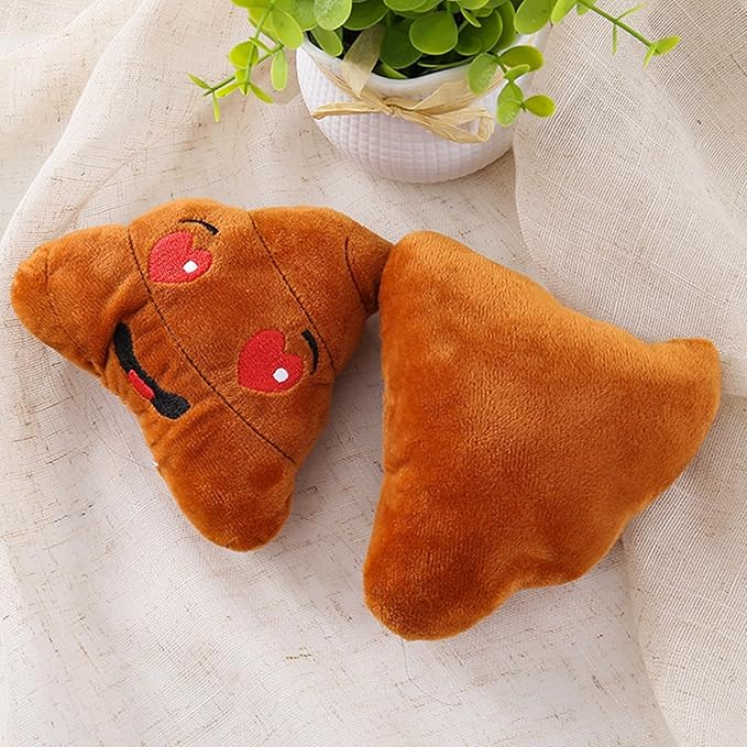 Playful Paws 2 Pcs Cute Poop Dog Plush Toys Dog Chew Toys Cat Interactive Toy with Squeaker and Funny Expression 5.9 in Dog Toy for Dogs Playing