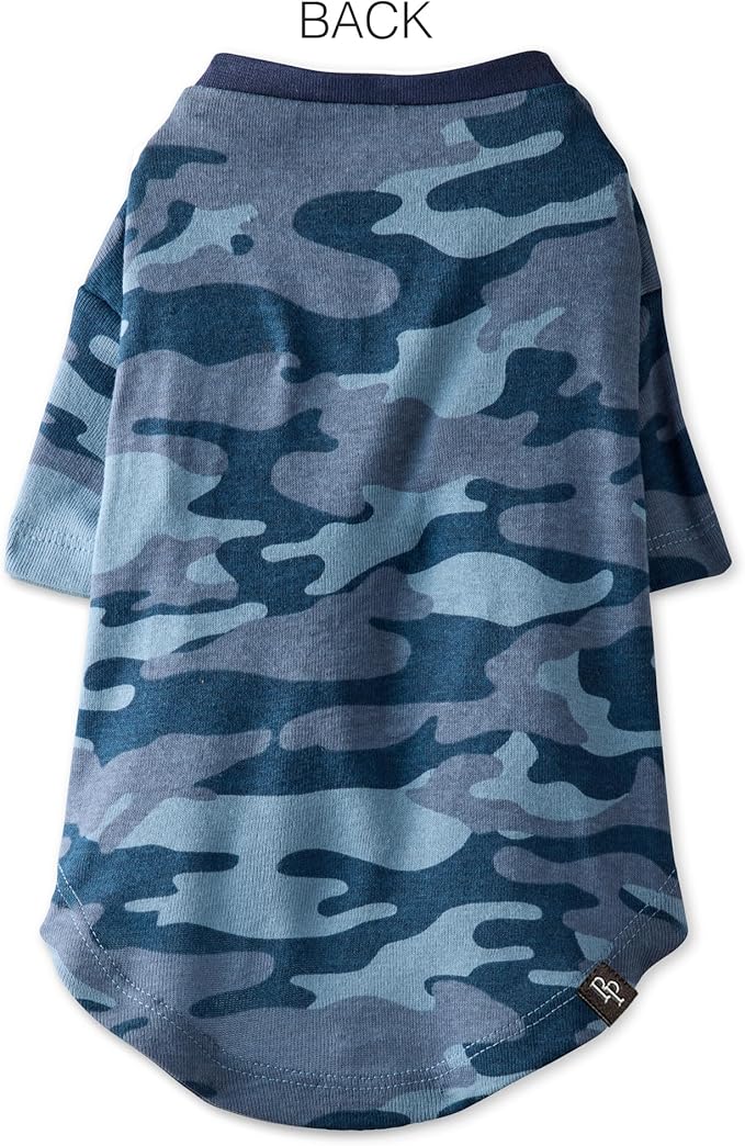 Pet Passion Toby II - The Perfect Tee, 3 Pack Short Sleeve Pet T-Shirt 100% Organic Cotton Tees Clothes for Small, Medium, Large Dogs, Navy Camo, Medium (20-45 lbs)