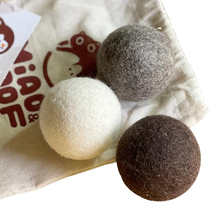 3-Piece 100% Pure Wool Dog Balls, Soft, Durable, Wool Felt Toy for Dogs & Puppies, Chew-Resistant, Perfect for Exercise, Playtime, Outdoor and Indoor, Safe for Your Furr Babies