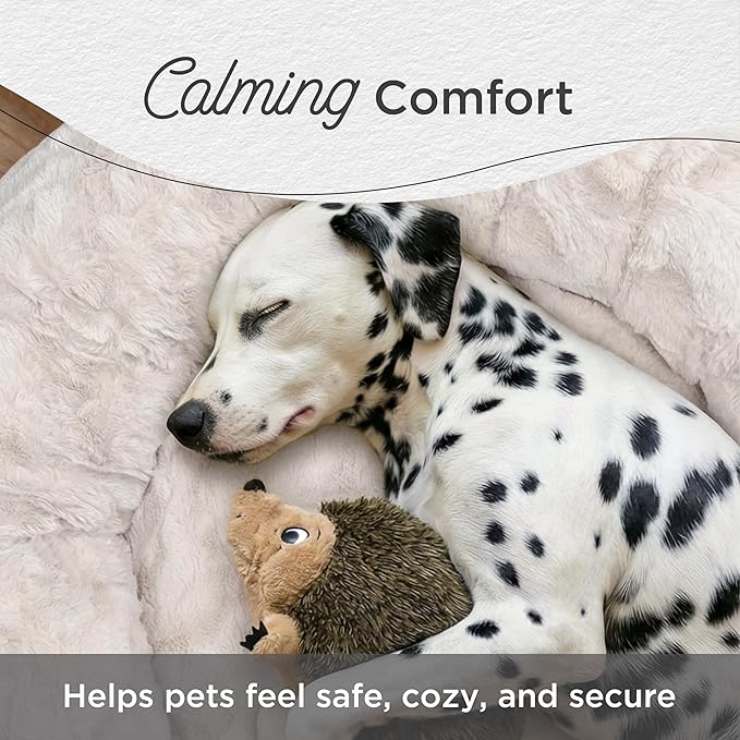 Best Friends by Sheri The Original Calming Donut Dog Bed for Medium Dogs up to 45 lbs, Lux Faux Fur, Mink Dark Gray, 30" x 30"