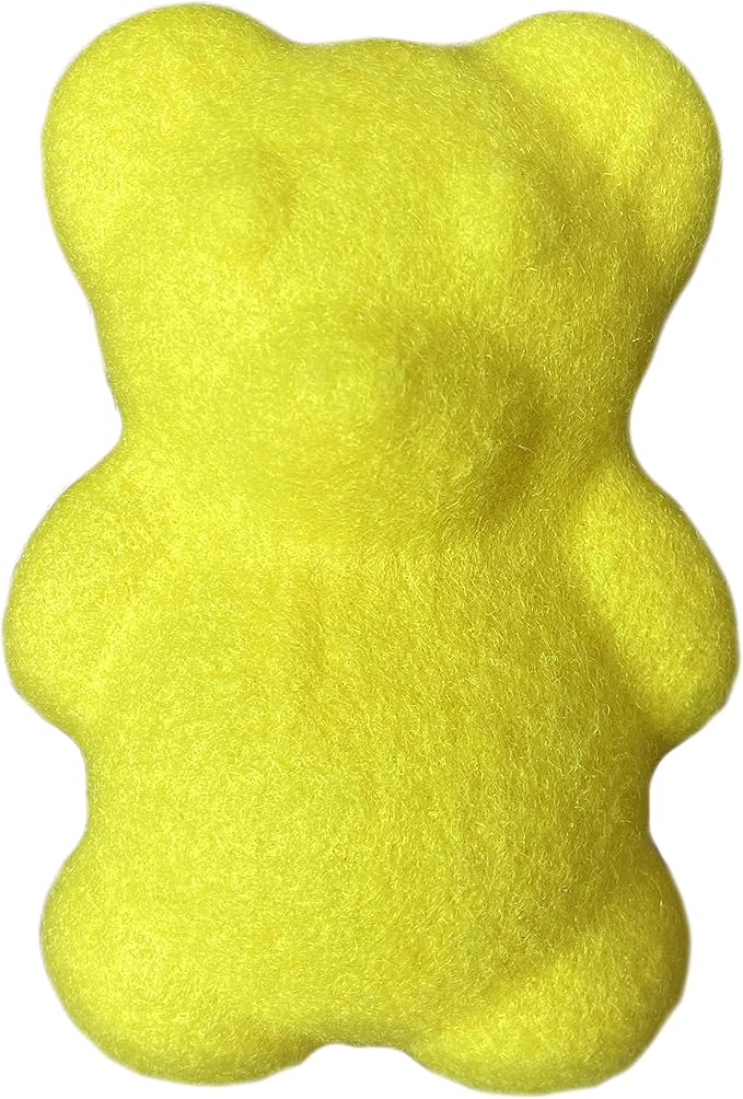 Nylabone Power Play Tennis Ball Teddy Bear Gripz Felt Rubber Fetch Toy, Squeaky Toys for Dogs, Medium (1 Count)