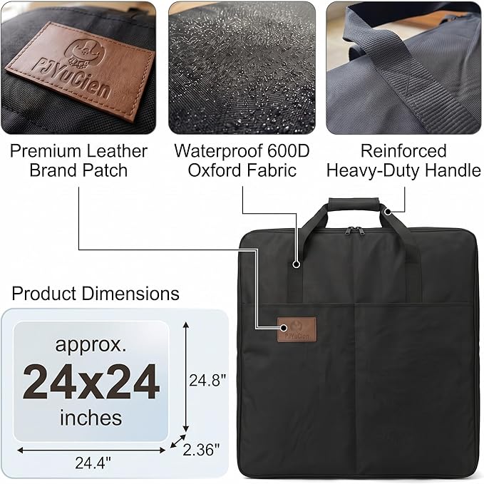 PJYuCien Storage Bag for 24"x24" Metal Foldable Dog Playpen, 600D Oxford Fabric, Waterproof Moisture-Proof, 270° Large Zipper, Travel Carry Case for Camping, Park & Home Storage
