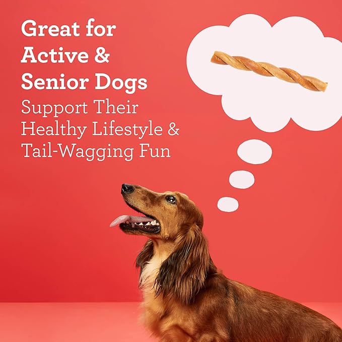 DreamBone CollaYUMS Twists Plus Collagen Chews for Dogs, 20 Count, Treat Your Dog to Rawhide-Free Chews Made with Chicken, Vegetables and Peanut Butter