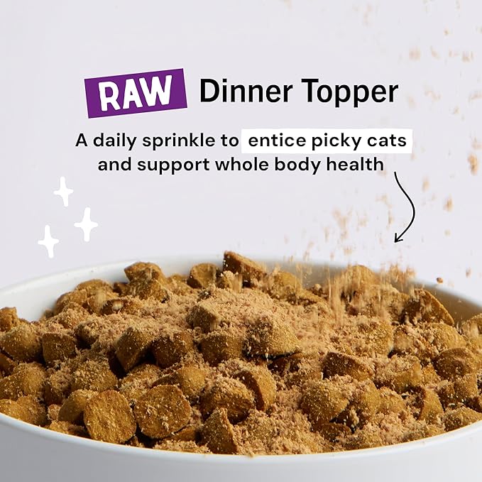 Stella & Chewy's Freeze-Dried Raw Cat & Kitten Food Topper - Magical Dinner Dust - Premium Wild-Caught Salmon & Cage-Free Chicken - Grain-Free, Protein-Rich - Perfect For Picky Eaters - 7 oz