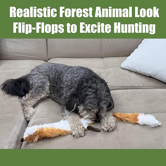 SPOT Skinneeez Jumbo Forest Animal Stuffing-Free Dog Toy, Squeaker in Head & Tail, Durable Tug Toy for Large Puppies & Dogs, Great for Moderate Chewers, 37 inch, Assorted Styles