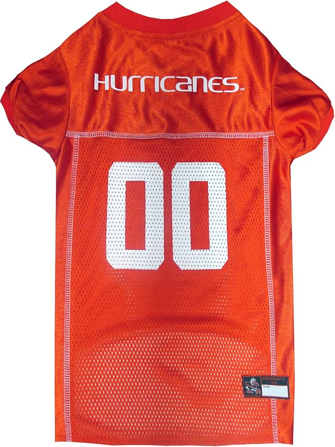 Pets First NCAA College Miami Hurricanes Mesh Jersey for DOGS & CATS, Medium. Licensed Dog Jersey with your Favorite Football/Basketball College Team