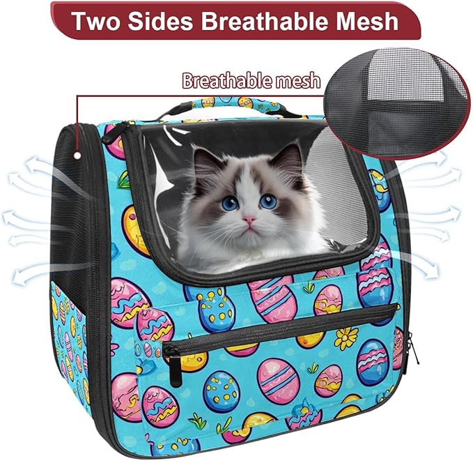 Happy Easter Day Pet Carrier Airline Approved Soft Sided Portable Cozy Travel Pet Bag, Car Seat Safe Carrier for Cats and Dogs
