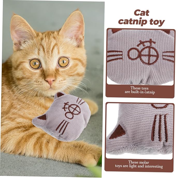 3pcs Catnip Filled Plush Cat Chew for Indoor Cats Soft Cotton Molar Playthings to Promote Exercise and Dental Care Interactive Catnip for Kitten Activity Support