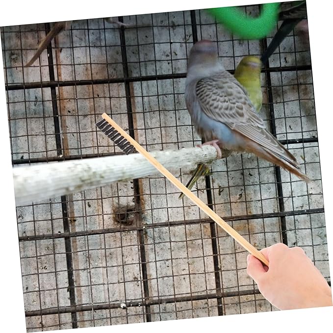 Toyvian 2pcs High Efficiency Bird Cage Cleaning Brush Pet Bird Supplies Small Animal Cage Cleaner Easy to Use