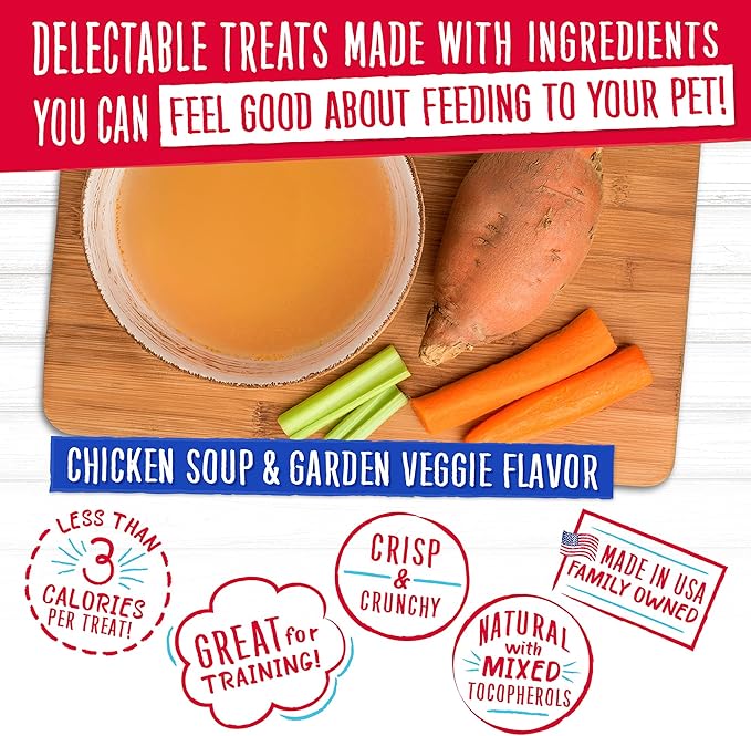 Charlee Bear Original Dog Training Treats, Low Calorie (3 Calories Each), Limited Ingredient, Chicken Soup and Garden Veggie Recipe, Natural Bite-Size Treats for Dogs, 16 Ounce